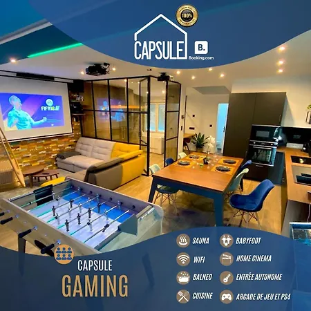 Capsule Gaming balnéo&billard&babyfoot&sauna 2 chambres-3
