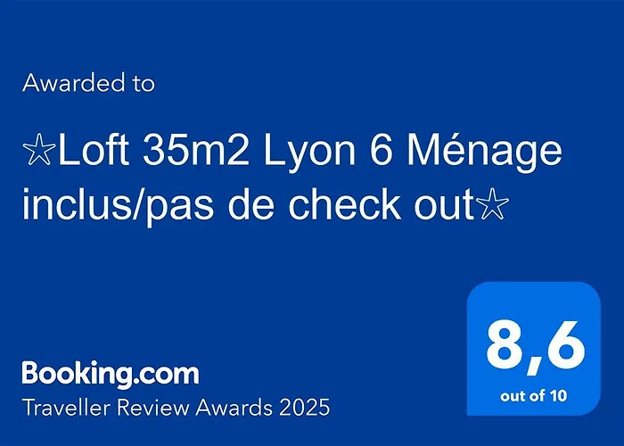 ☆Loft 35m2 Lyon 6 Ménage inclus/pas de check out☆