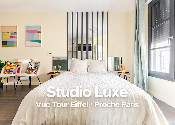 Studio Luxe - Vue Tour Eiffel - Proche Paris&Versailles