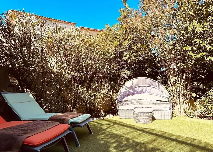 Studio jardin privatif 300m de la plage
